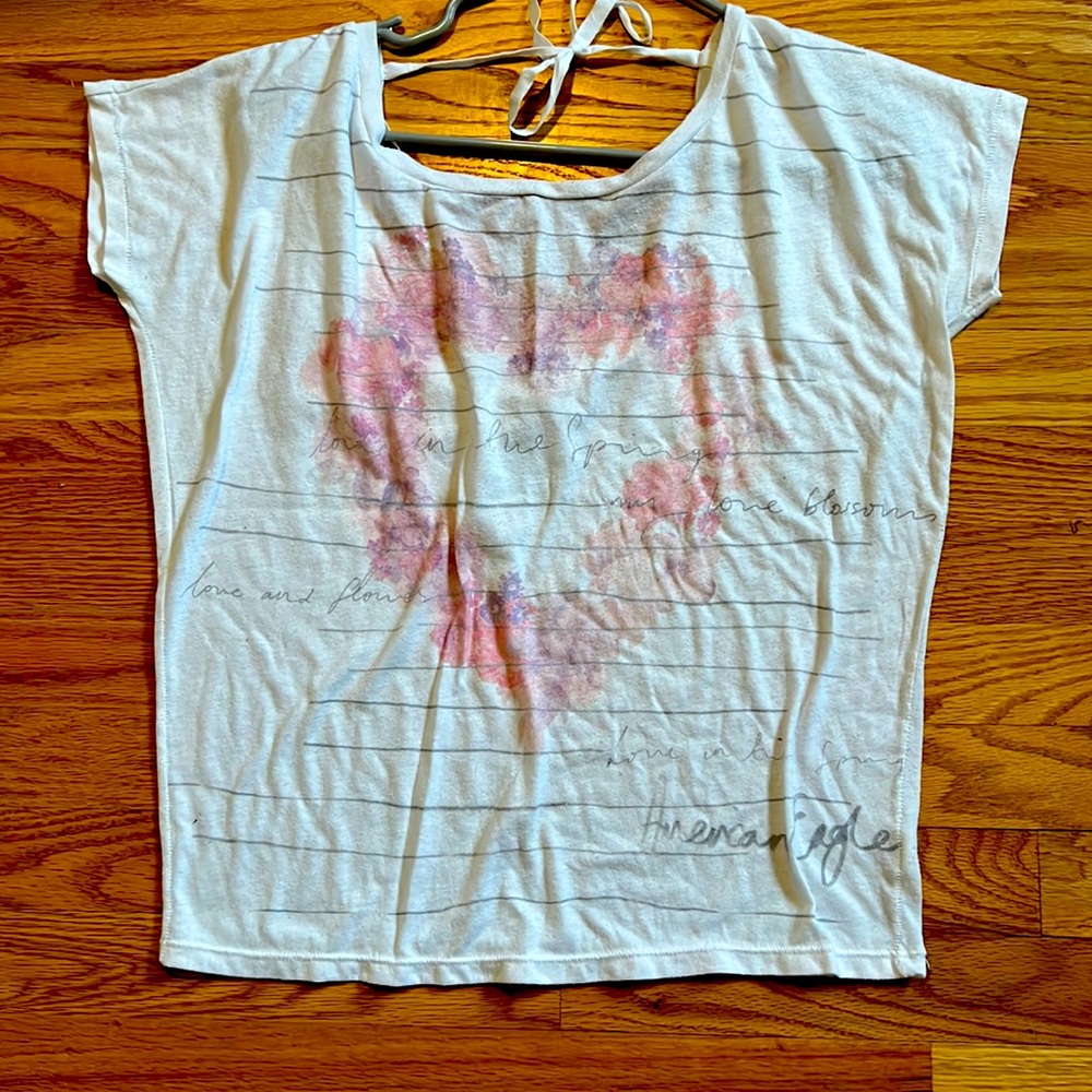 Small American Eagle ribbon tieback T-shirt